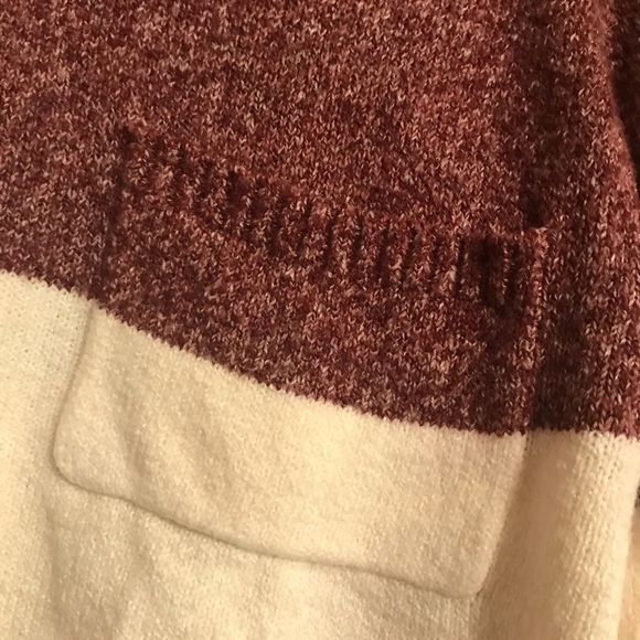 SHEIN Colorblock Maroon & White Sweater - Picture 3 of 4